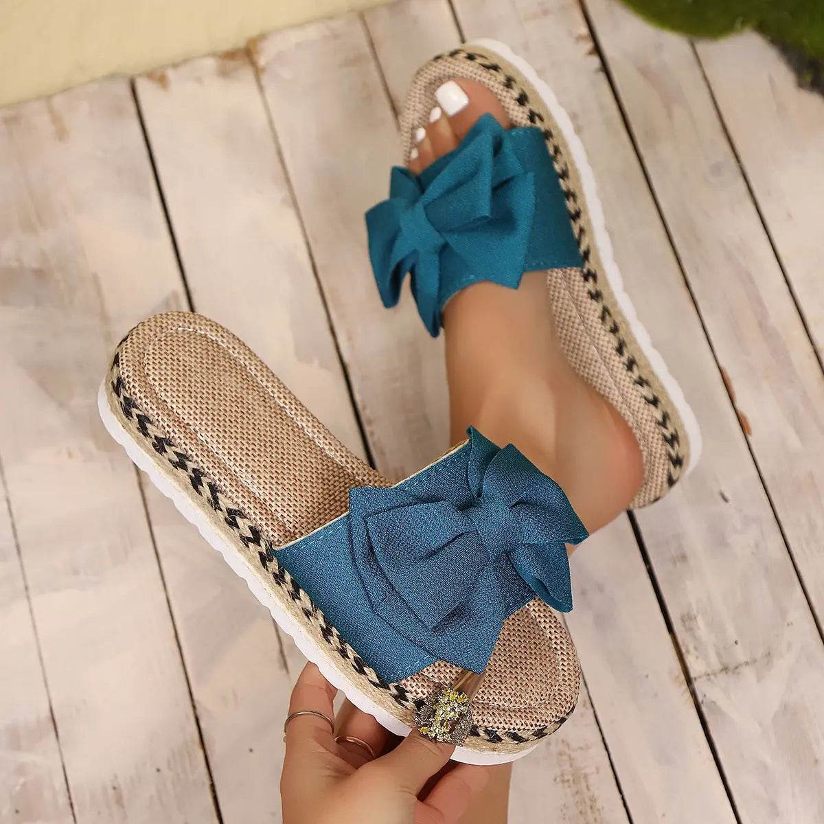 Bow Open Toe Platform Sandals - Velveta Studio