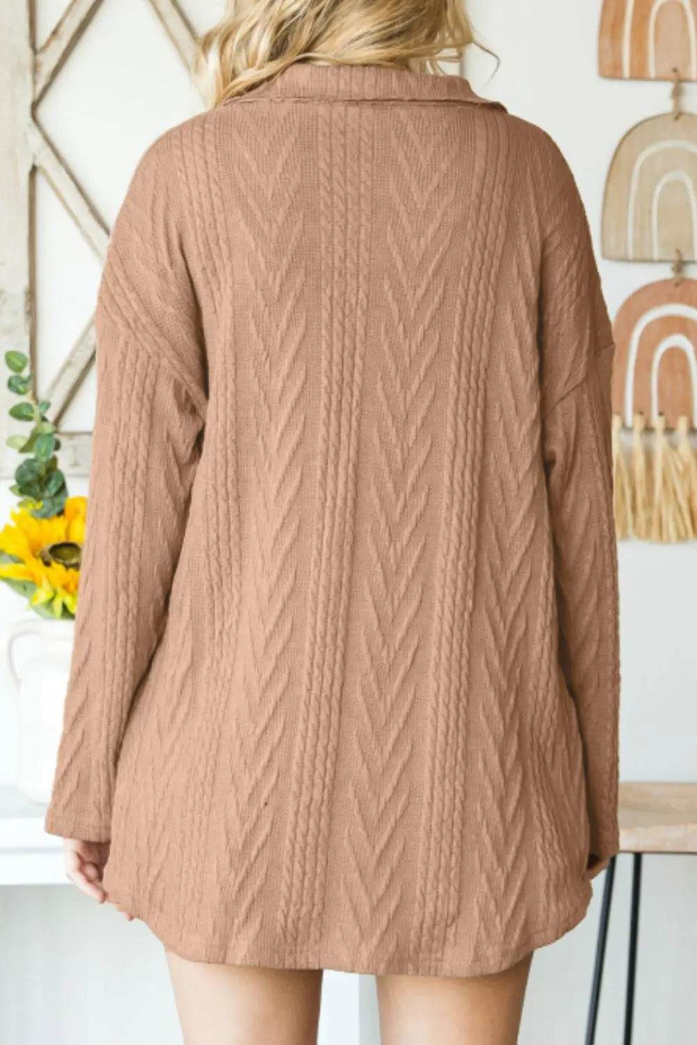 Button Up Drop Shoulder Jacket - Velveta Studio