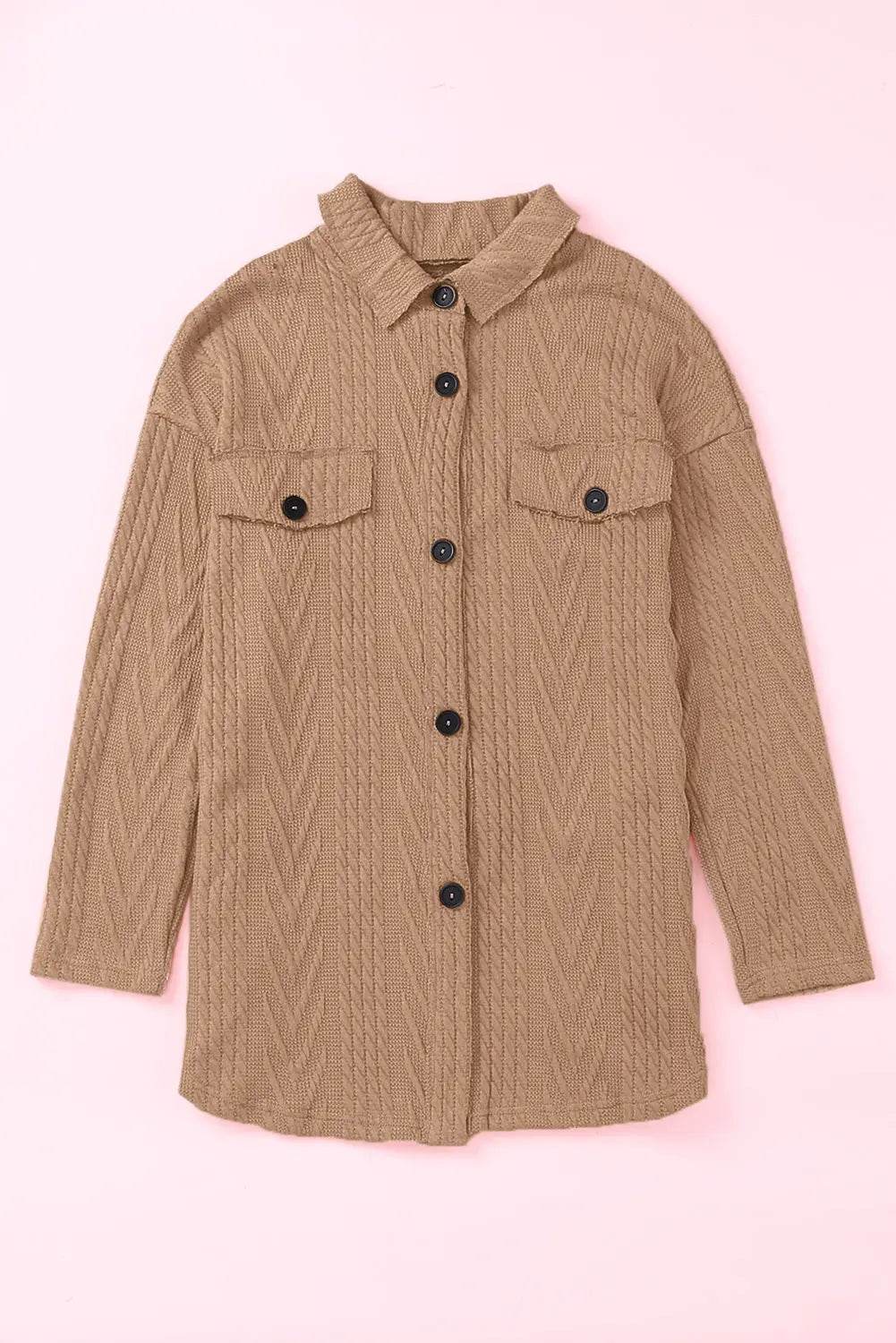 Button Up Drop Shoulder Jacket - Velveta Studio