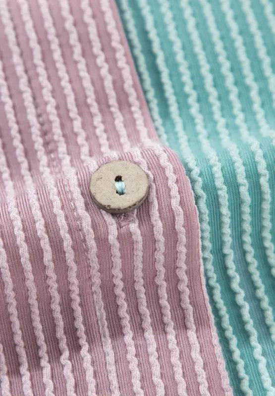 Color Block Corded Button Up Shacket - Velveta Studio