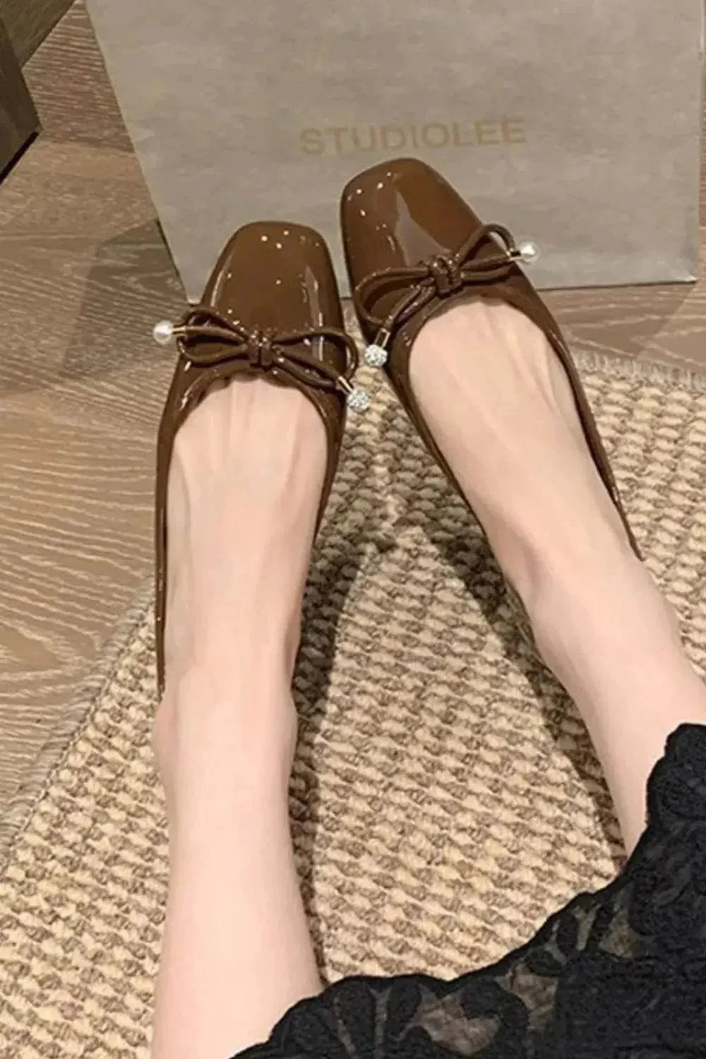 Cowhide Leather Low Heel Shoes - Velveta Studio