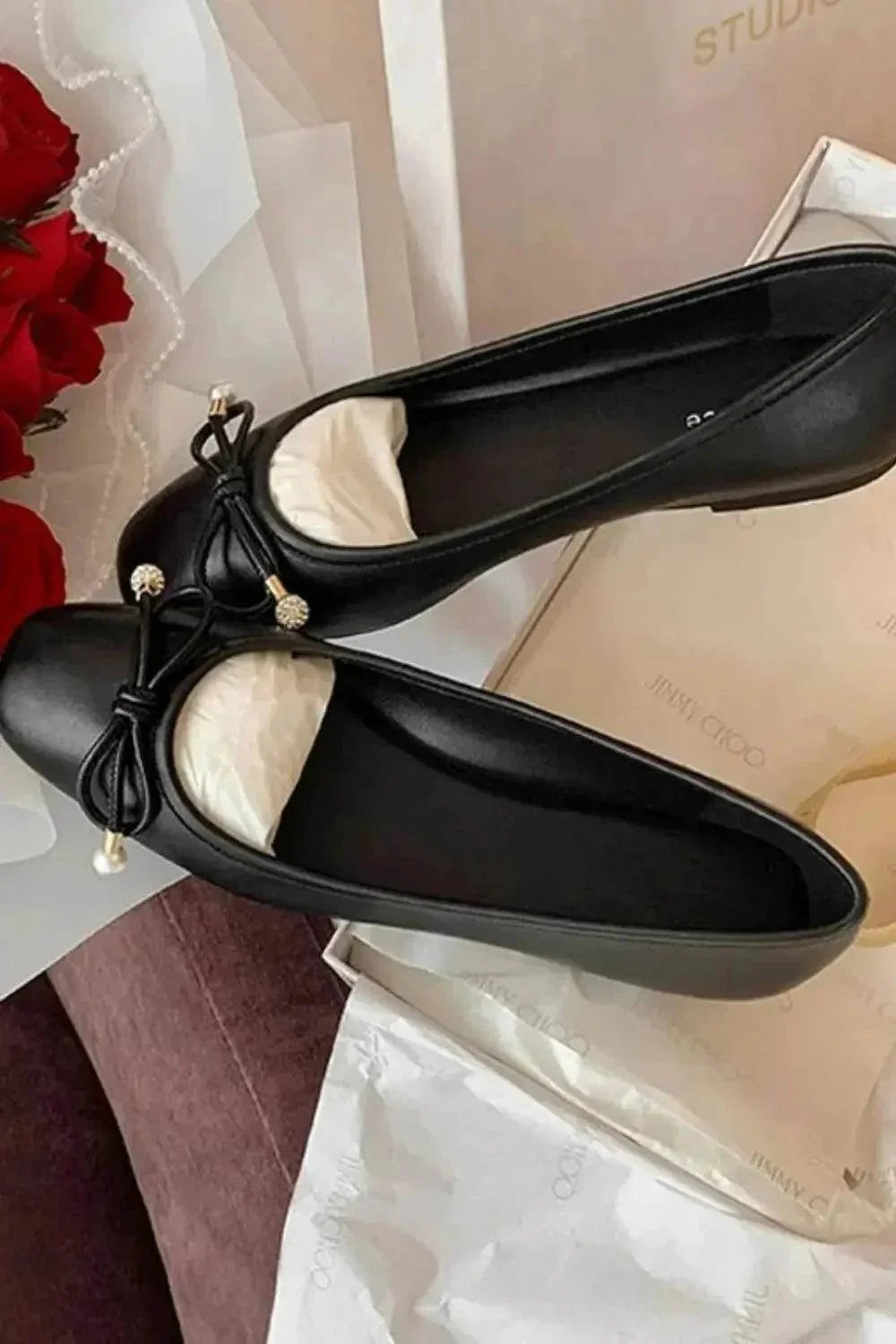 Cowhide Leather Low Heel Shoes - Velveta Studio