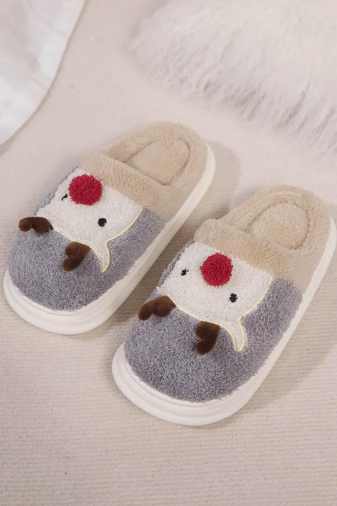 Elk Furry PVC Flat Slippers - Velveta Studio