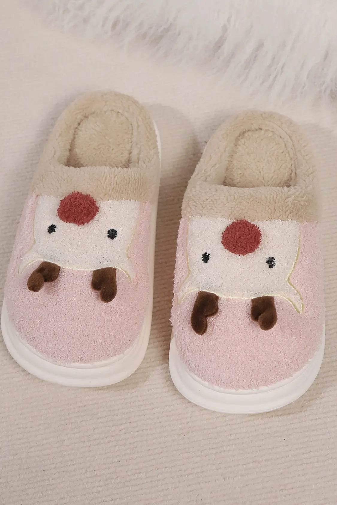 Elk Furry PVC Flat Slippers - Velveta Studio