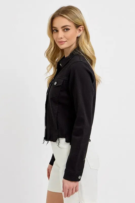 Fray Hem Denim Jacket