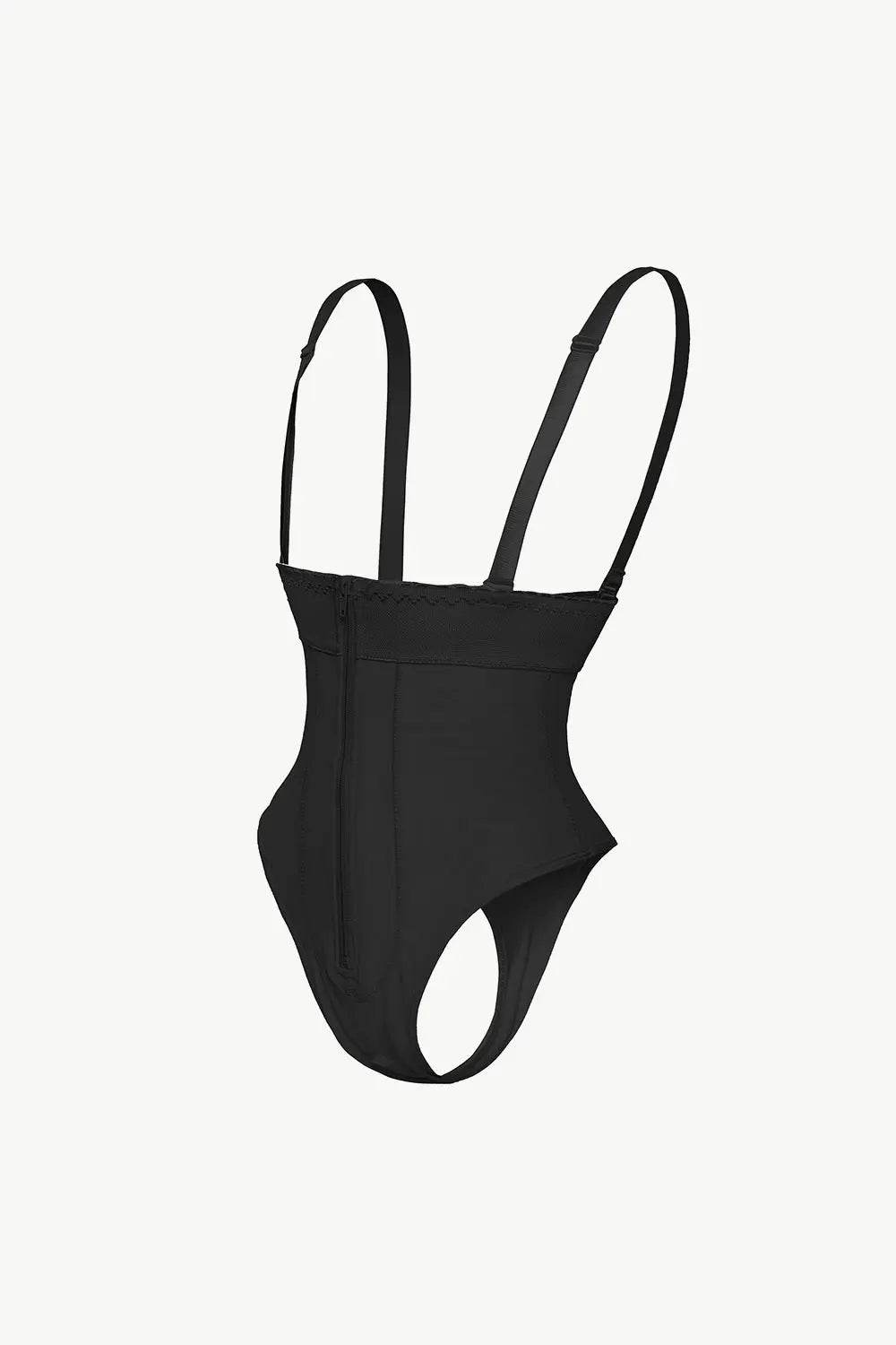 Full Size Adjustable Strap Zip-Up Shaping Bodysuit - Velveta Studio