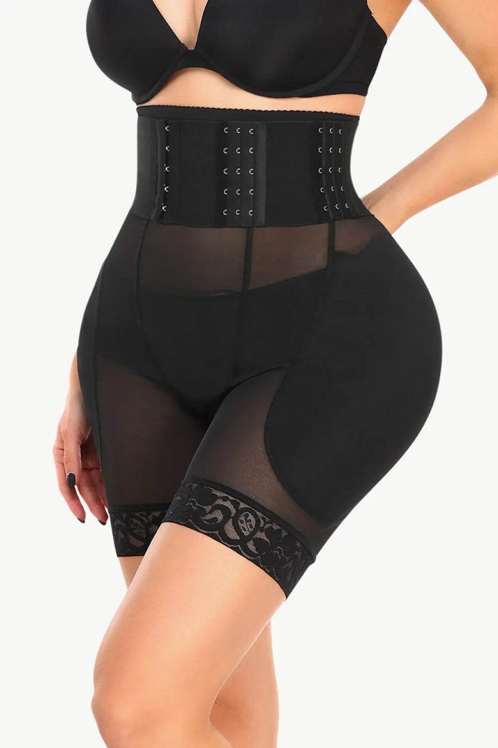 Full Size Breathable Lace Trim Shaping Shorts - Velveta Studio