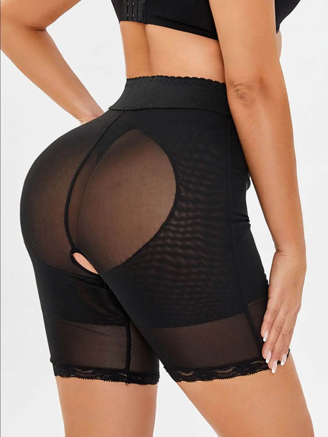 Full Size High-Waisted Lace Trim Shaping Shorts - Velveta Studio