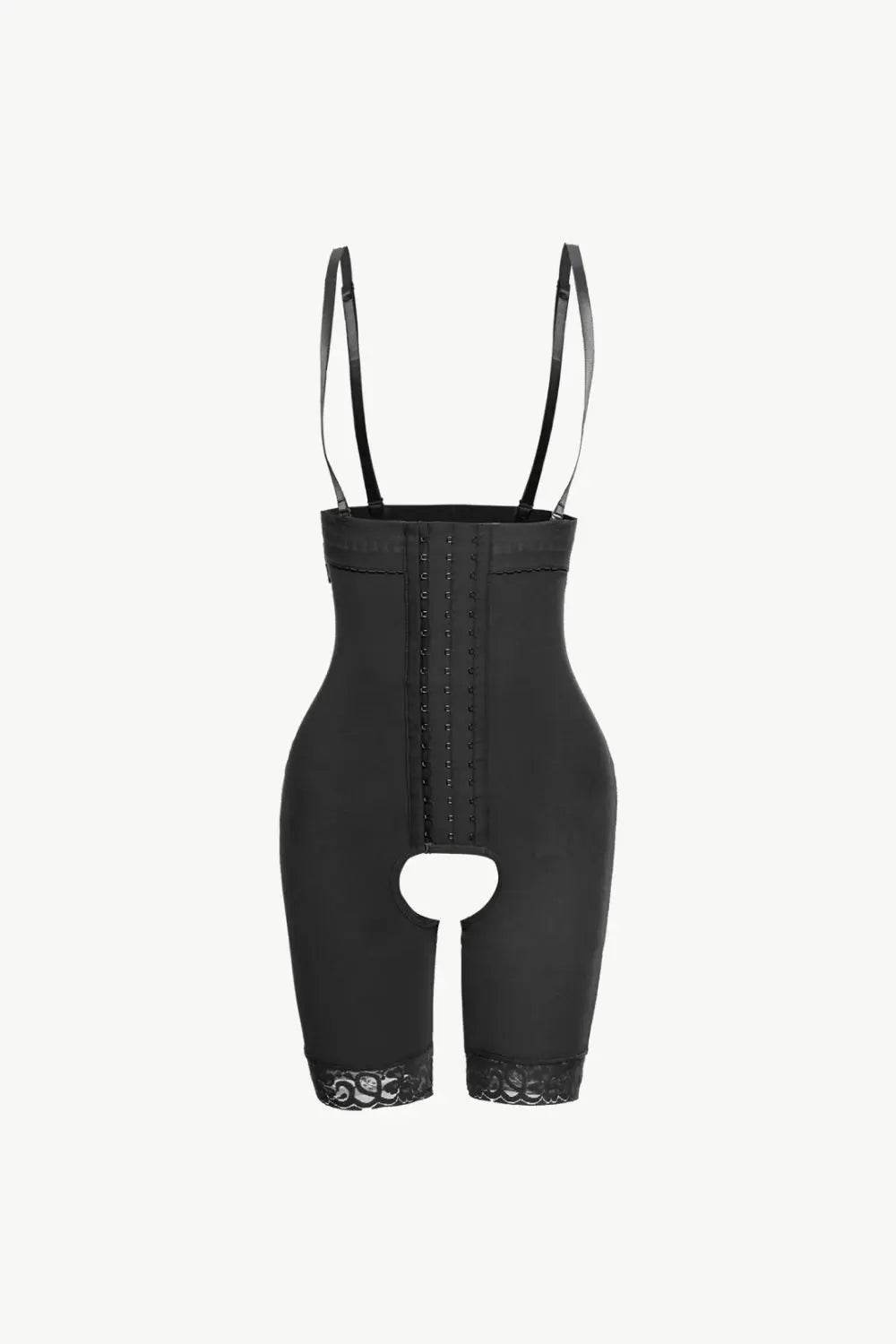 Full Size Hook-and-Eye Lace Trim Shaping Bodysuit - Velveta Studio