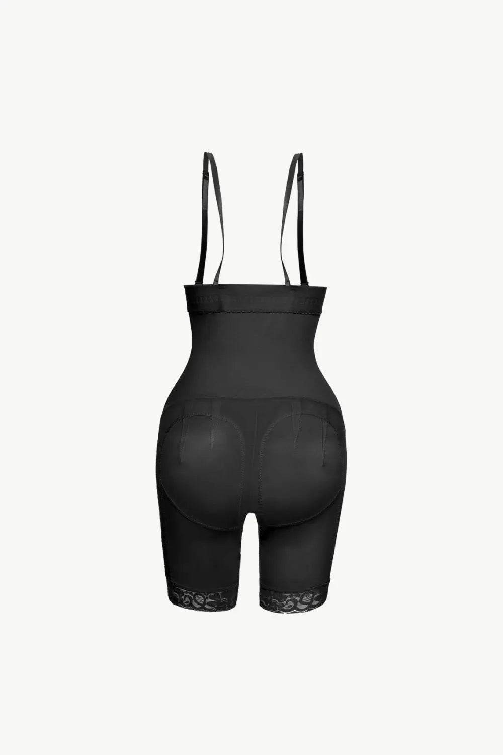 Full Size Hook-and-Eye Lace Trim Shaping Bodysuit - Velveta Studio