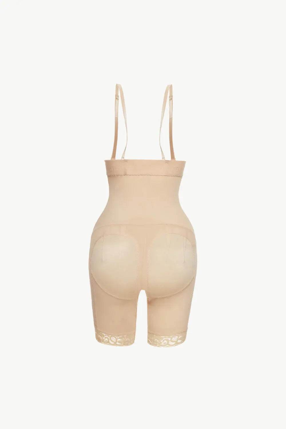 Full Size Hook-and-Eye Lace Trim Shaping Bodysuit - Velveta Studio