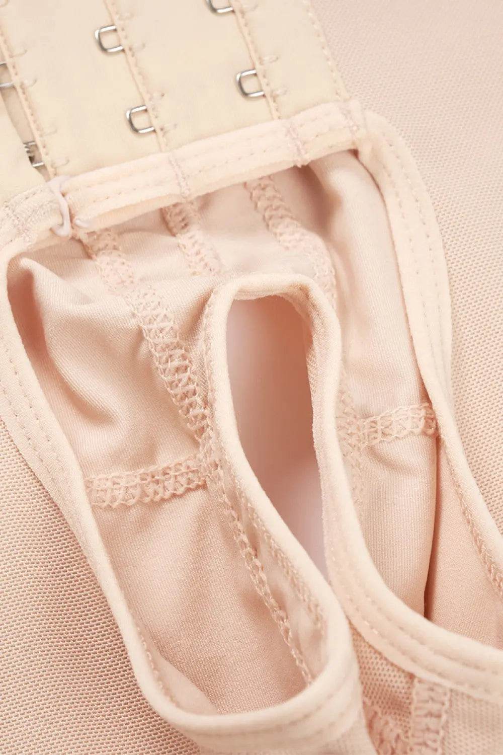 Full Size Hook-and-Eye Lace Trim Shaping Bodysuit - Velveta Studio