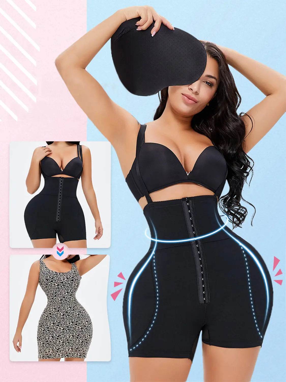 Full Size Hook-and-Eye Under-Bust Shaping Bodysuit - Velveta Studio