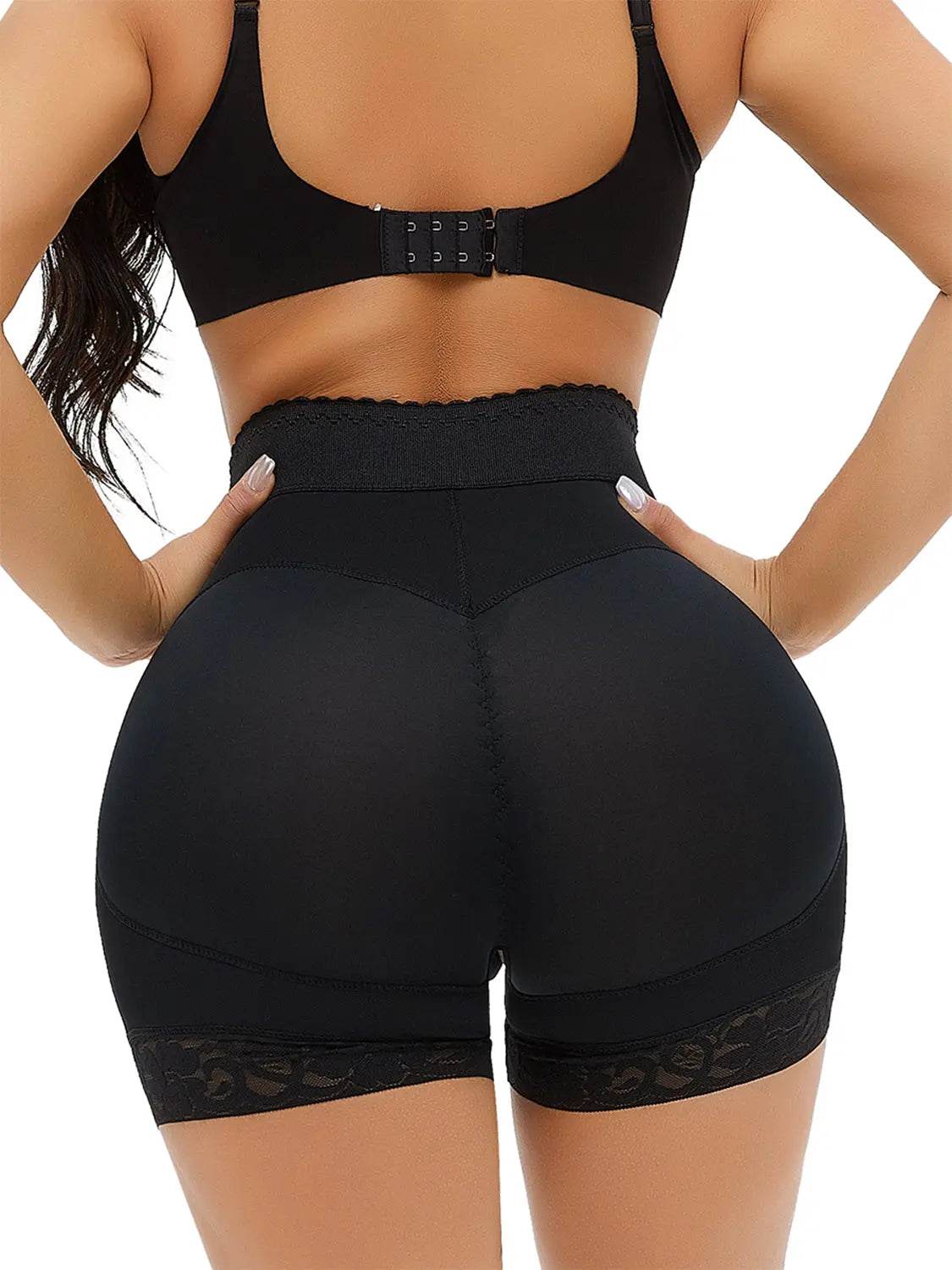 Full Size Lace Detail Hook-and-Eye Shaping Shorts - Velveta Studio