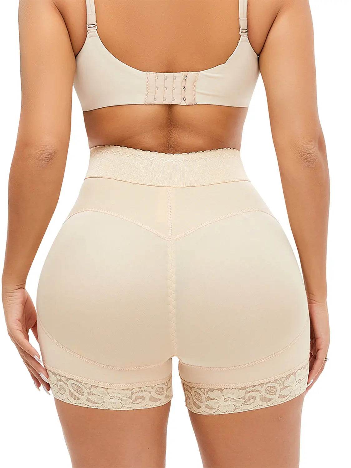 Full Size Lace Detail Hook-and-Eye Shaping Shorts - Velveta Studio