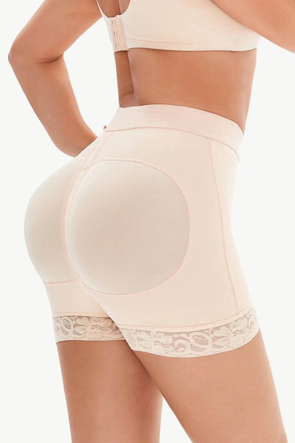 Full Size Pull-On Lace Trim Shaping Shorts - Velveta Studio