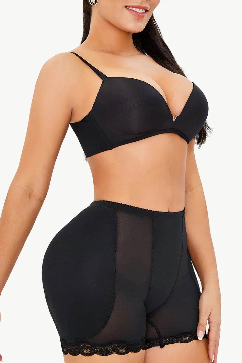 Full Size Scalloped Lace Trim Pull-On Shaping Shorts - Velveta Studio