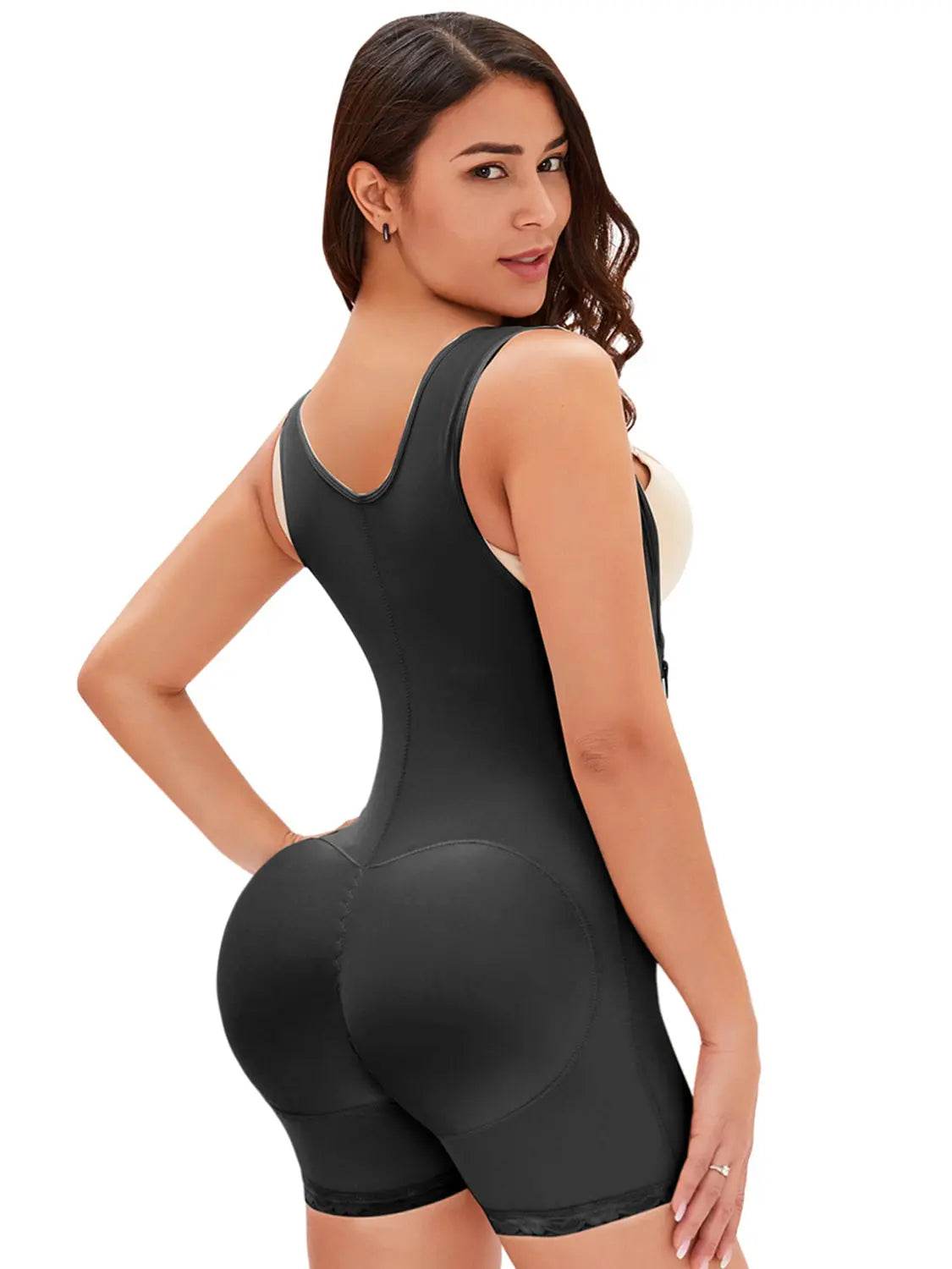 Full Size Side Zip Up Wide Strap Shapewear - Velveta Studio