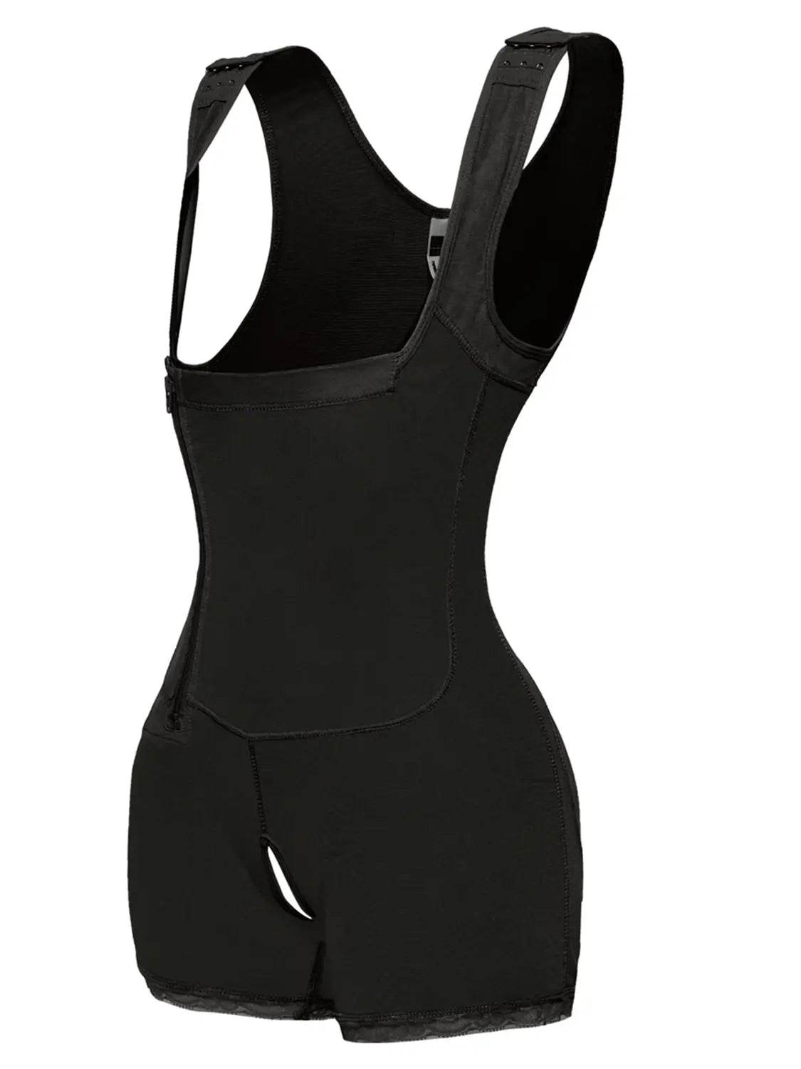 Full Size Side Zip Up Wide Strap Shapewear - Velveta Studio