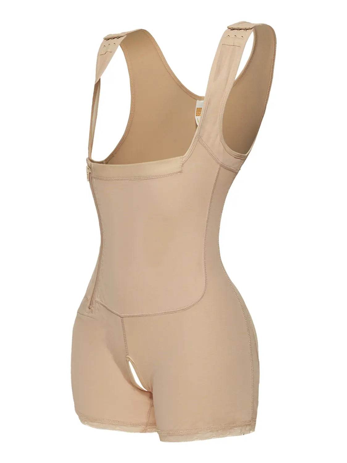 Full Size Side Zip Up Wide Strap Shapewear - Velveta Studio