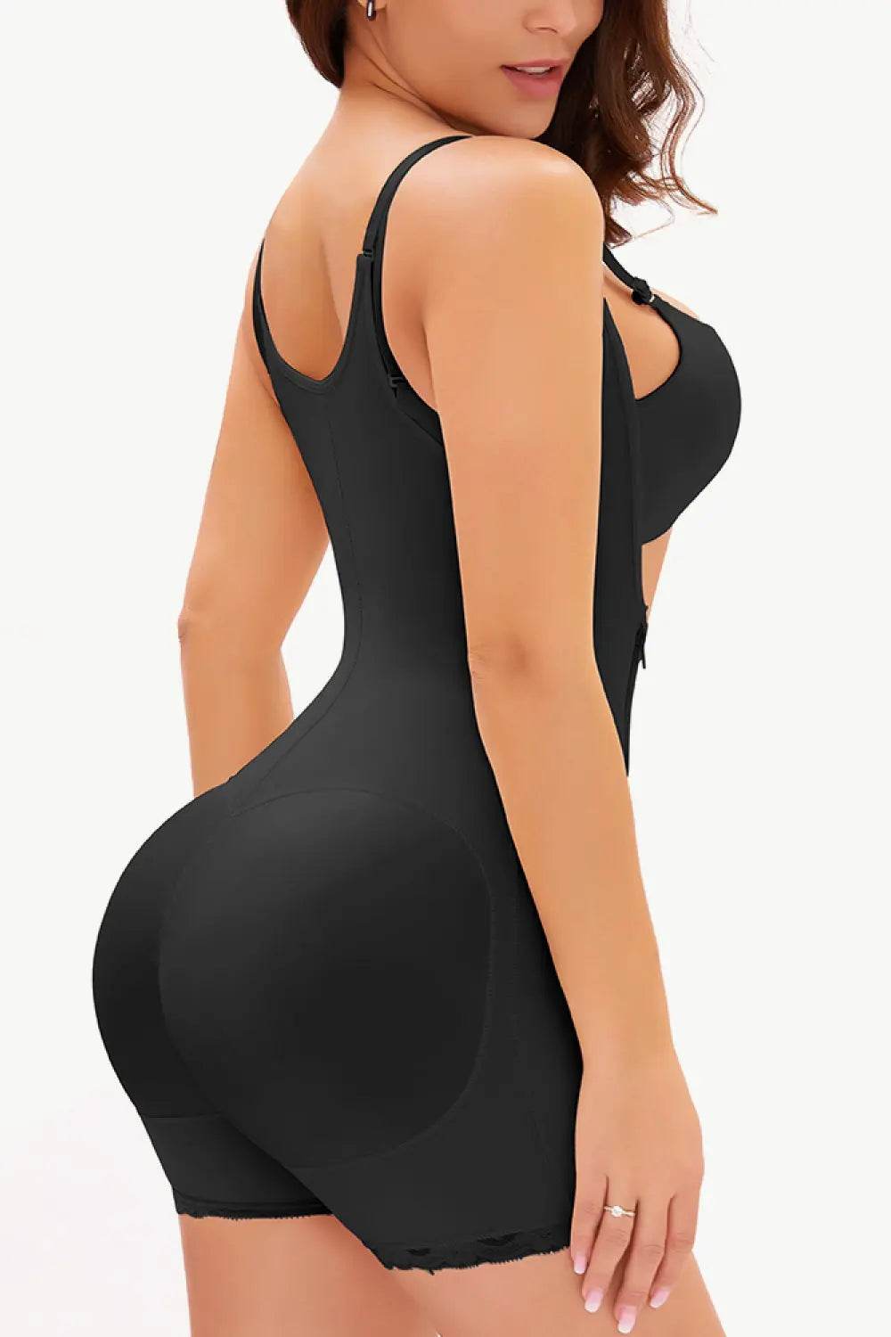 Full Size Side Zipper Under-Bust Shaping Bodysuit - Velveta Studio