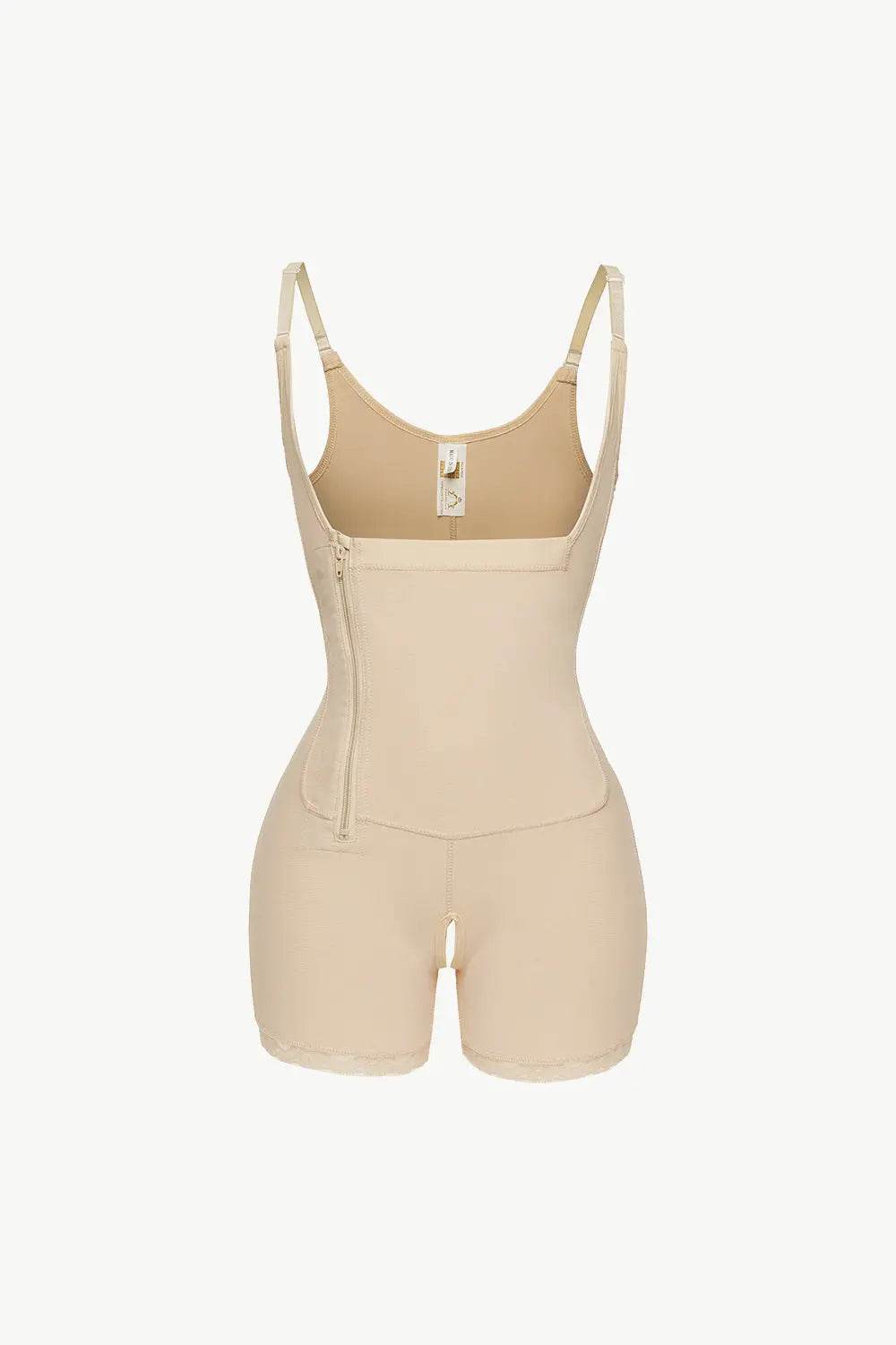 Full Size Side Zipper Under-Bust Shaping Bodysuit - Velveta Studio