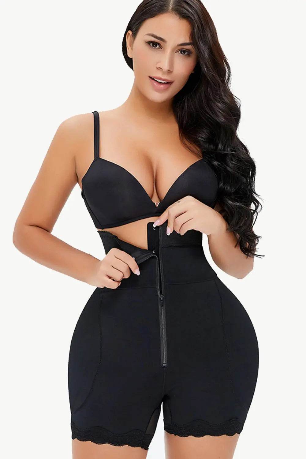 Full Size Spaghetti Strap Lace Trim Shaping Bodysuit - Velveta Studio