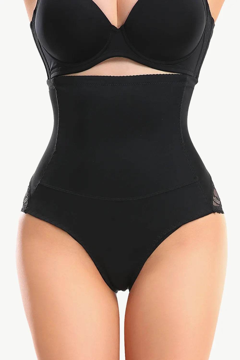 Full Size Spliced Lace Pull-On Shaping Shorts - Velveta Studio