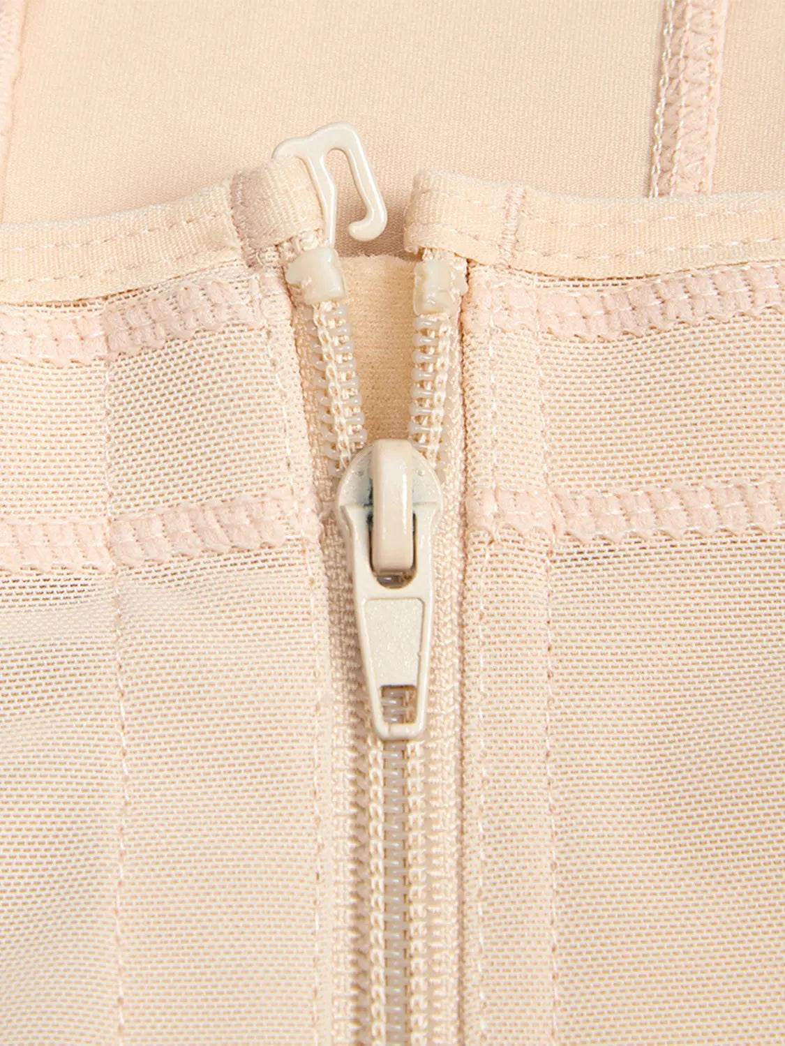 Full Size Zip Up Lace Detail Long Sleeve Shapewear - Velveta Studio