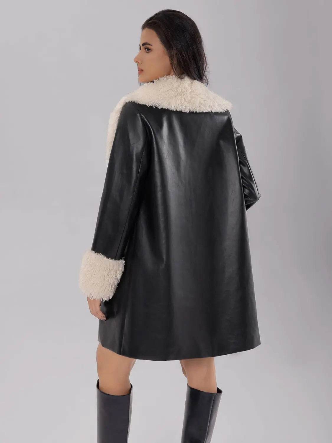 Fuzzy Long Sleeve Longline Coat - Velveta Studio