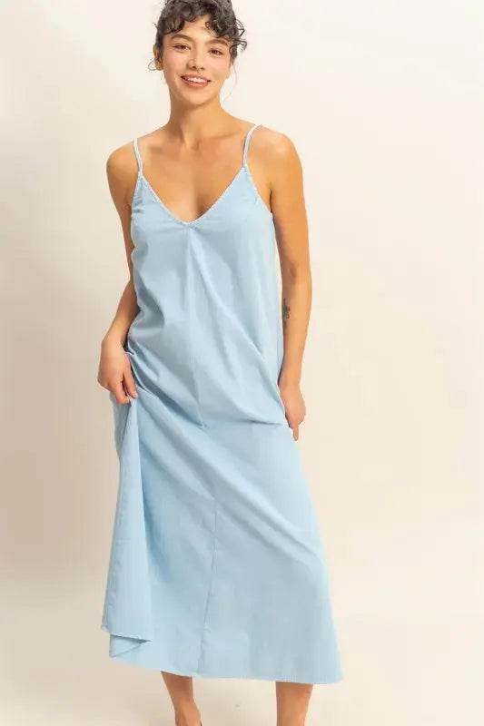 HYFVE Dyed V-Neck Loose Dress - Velveta Studio