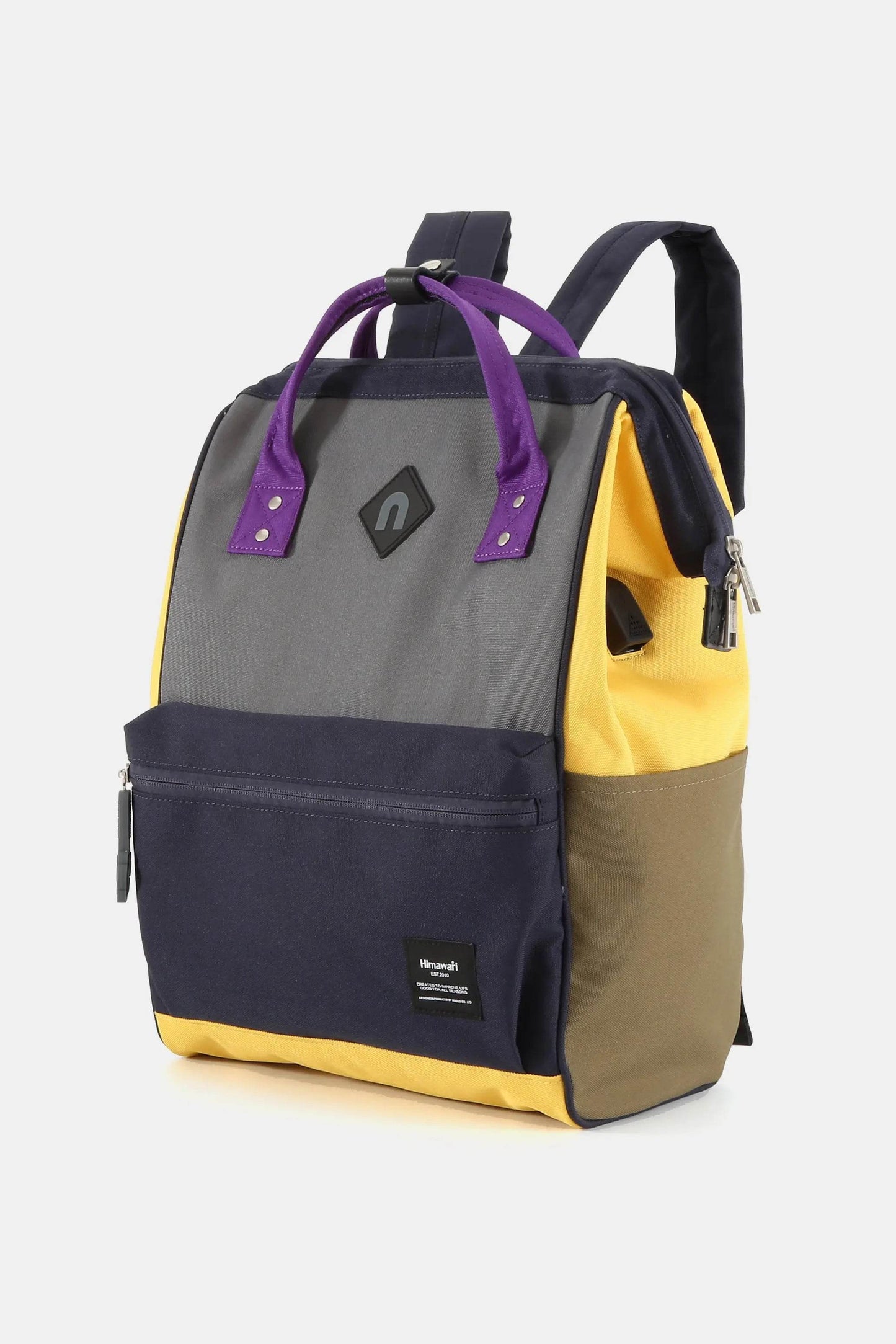 Himawari Contrast Waterproof Backpack Bag with External USB Port - Velveta Studio