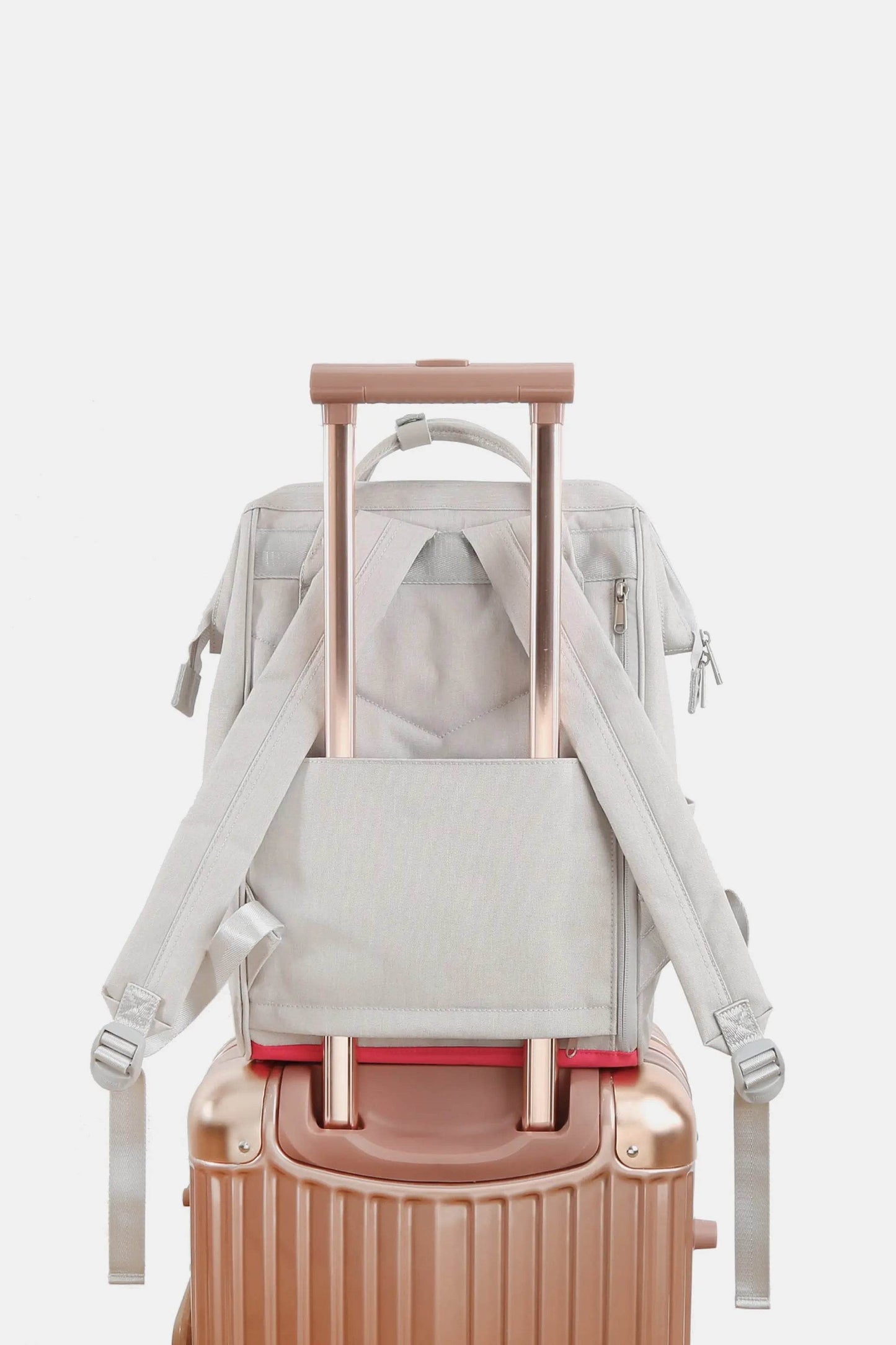Himawari Contrast Waterproof Backpack Bag with External USB Port - Velveta Studio