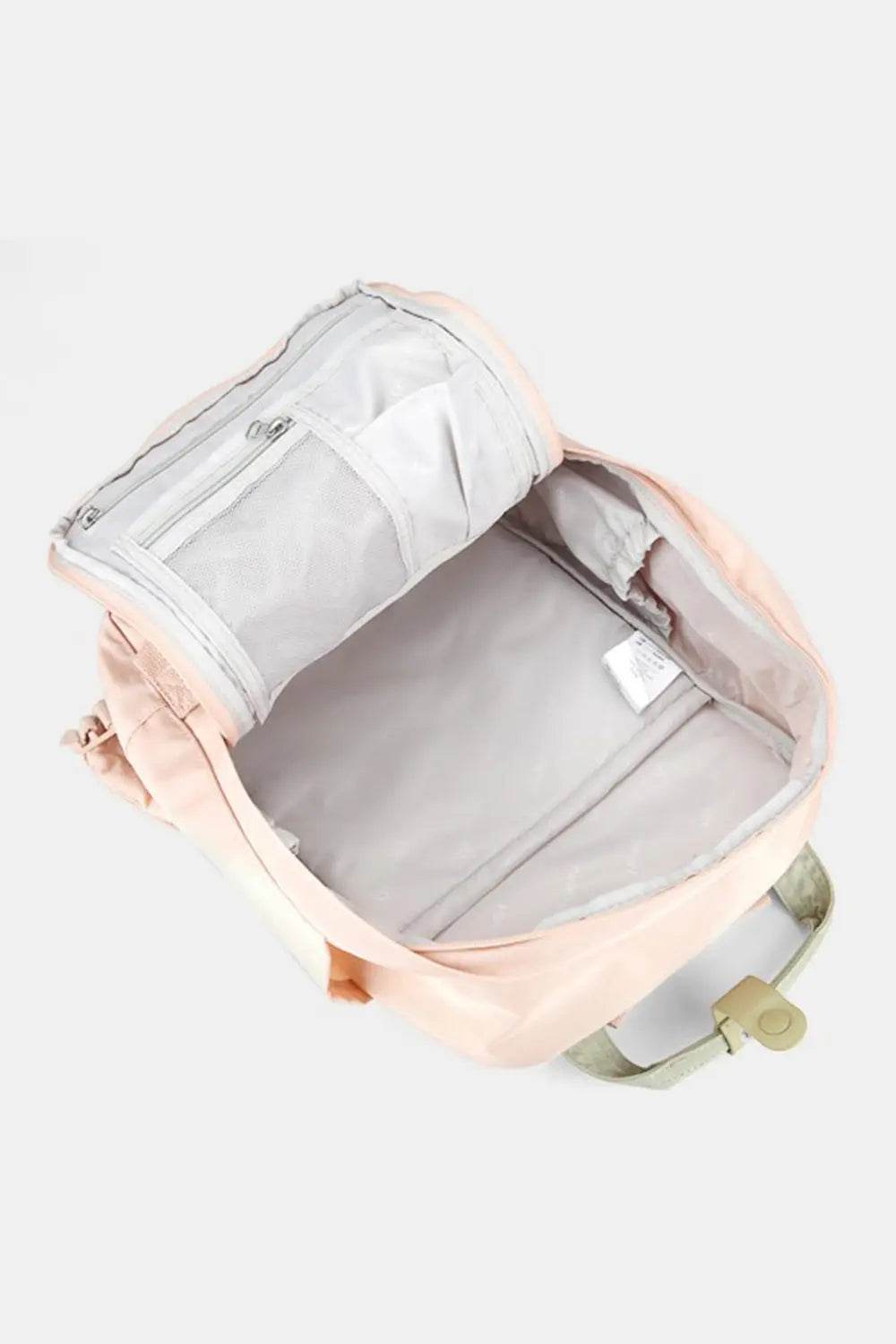 Himawari Contrast Waterproof Canvas Backpack Bag with Round Label - Velveta Studio