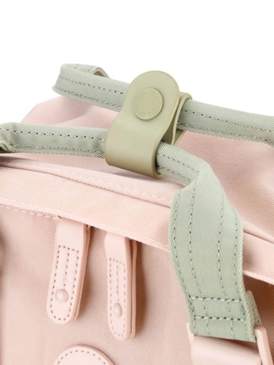 Himawari Contrast Waterproof Canvas Backpack Bag with Round Label - Velveta Studio