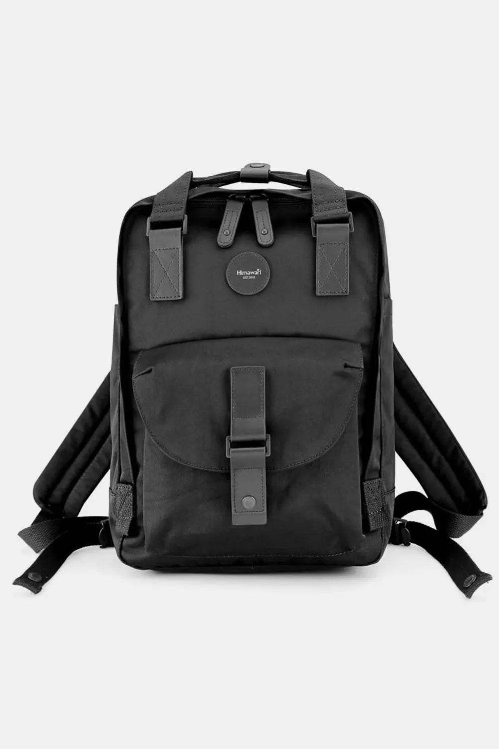 Himawari Contrast Waterproof Canvas Backpack Bag with Round Label - Velveta Studio