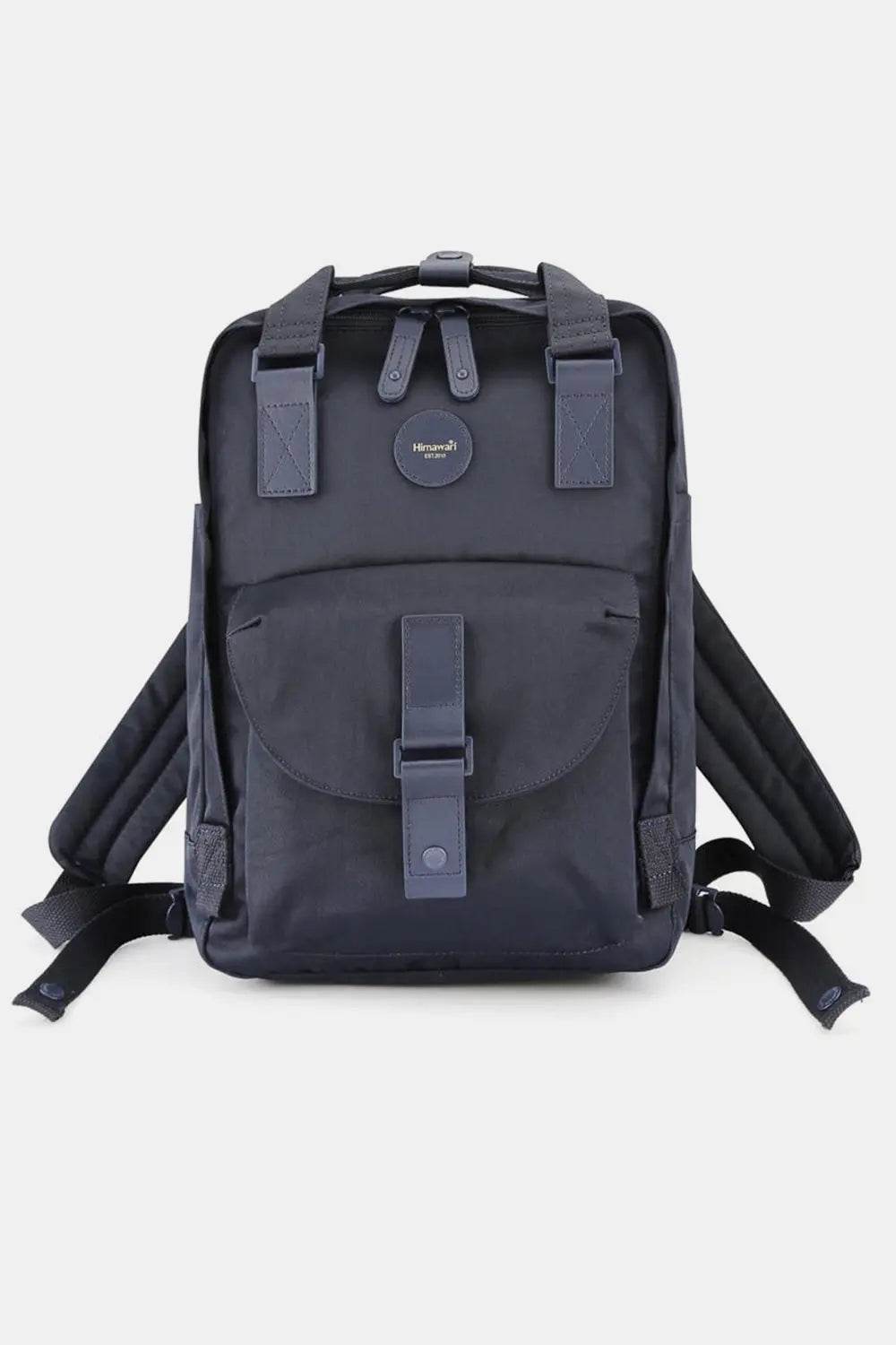 Himawari Contrast Waterproof Canvas Backpack Bag with Round Label - Velveta Studio