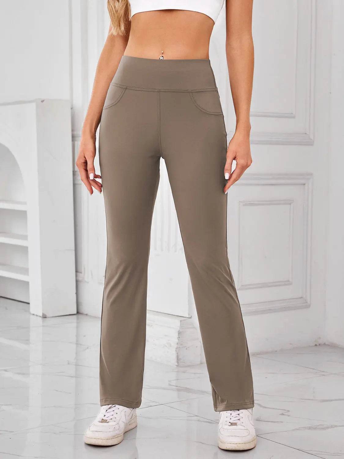 Lovelet High Waist Active Pants with Pockets - Velveta Studio