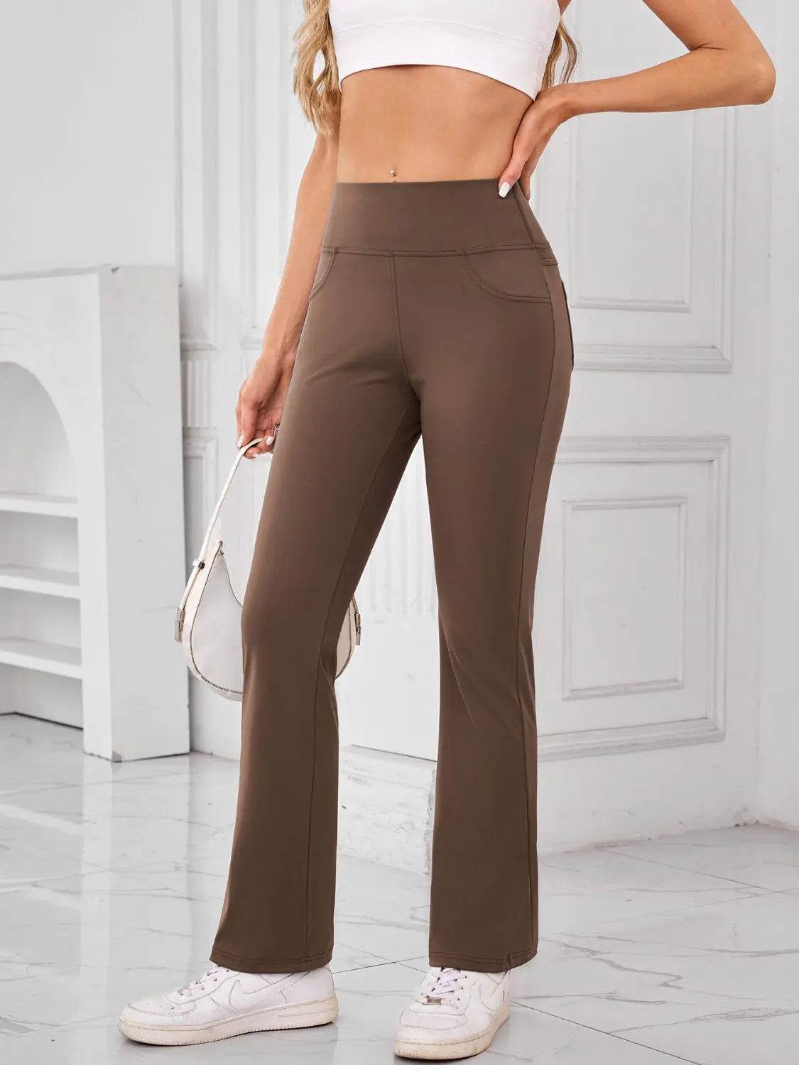 Lovelet High Waist Active Pants with Pockets - Velveta Studio