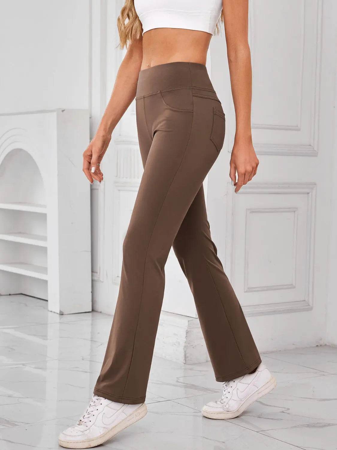 Lovelet High Waist Active Pants with Pockets - Velveta Studio