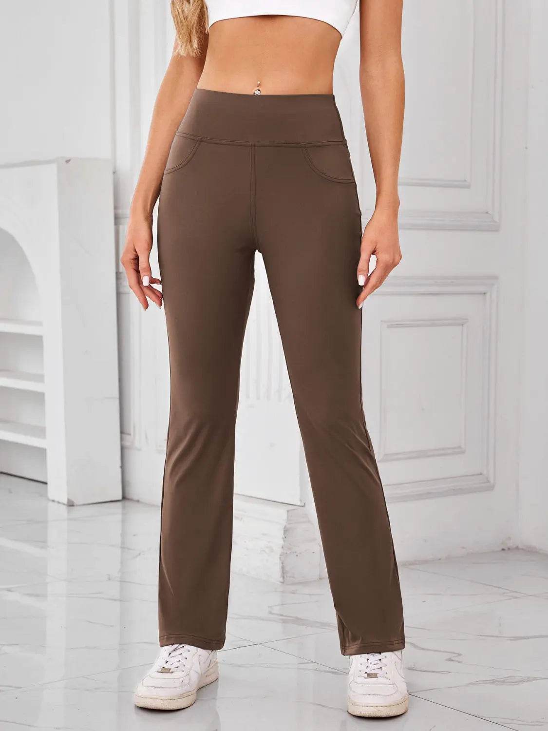 Lovelet High Waist Active Pants with Pockets - Velveta Studio