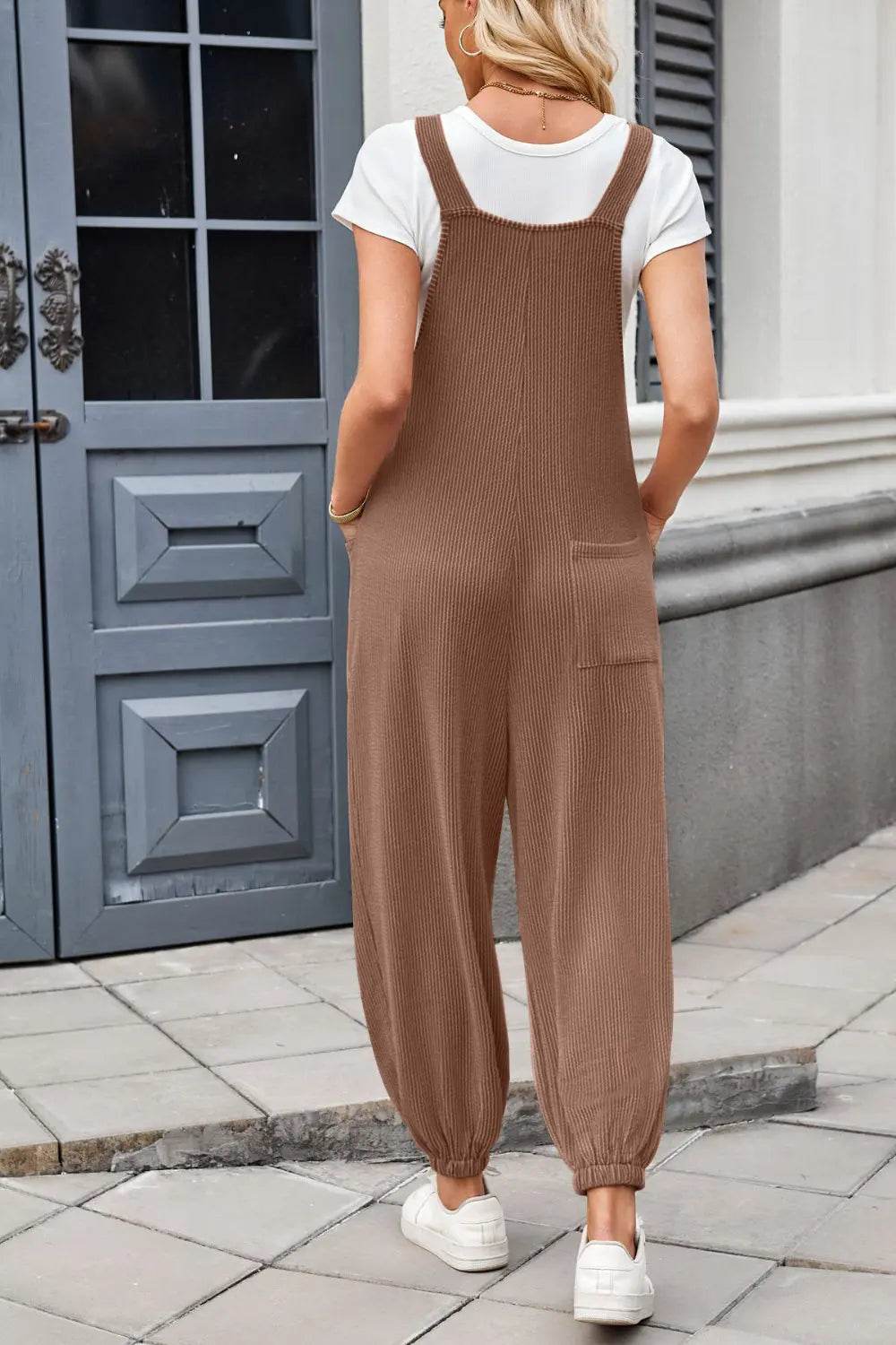 Lovelet Knotted Strap Overalls with Pockets - Velveta Studio
