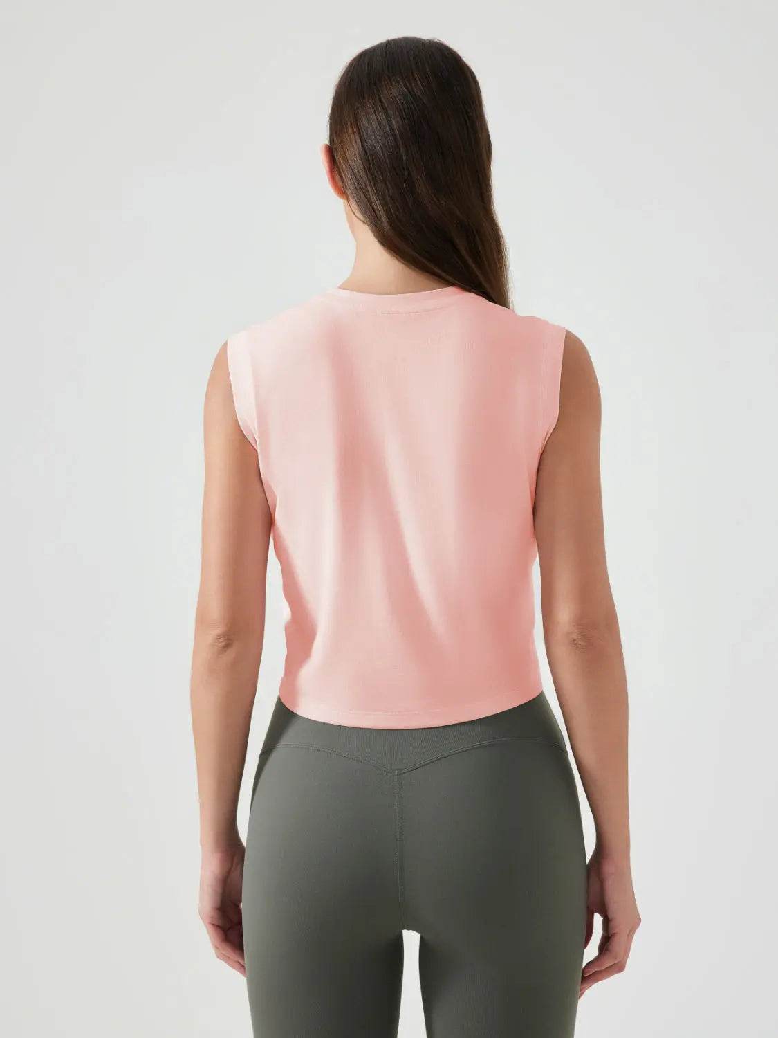Millennia Round Neck Cropped Active Tank - Velveta Studio