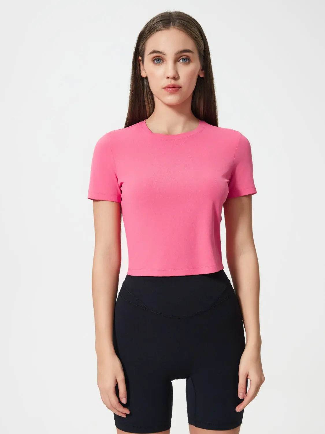 Millennia Round Neck Short Sleeve Active T-Shirt - Velveta Studio