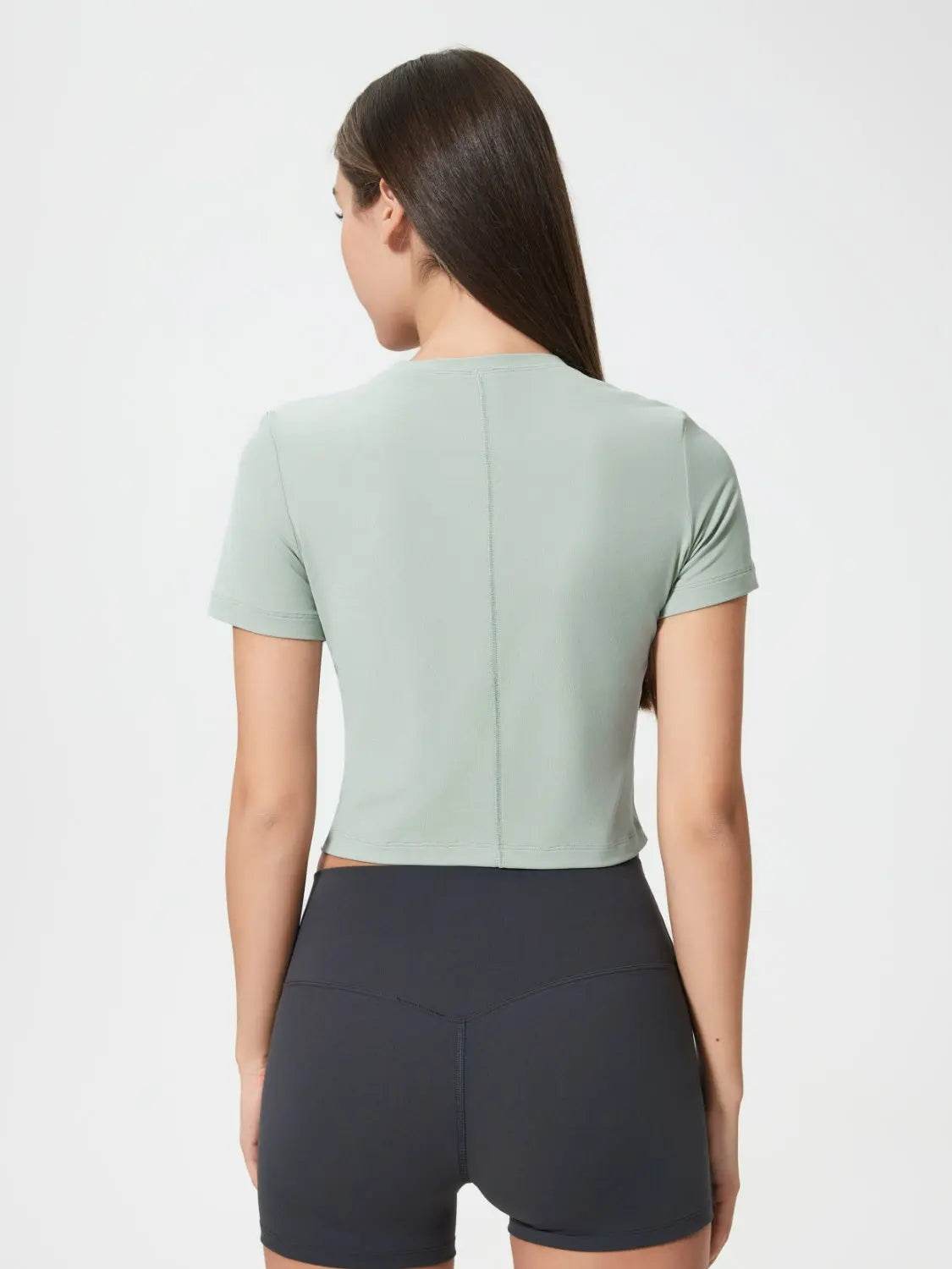 Millennia Round Neck Short Sleeve Active T-Shirt - Velveta Studio
