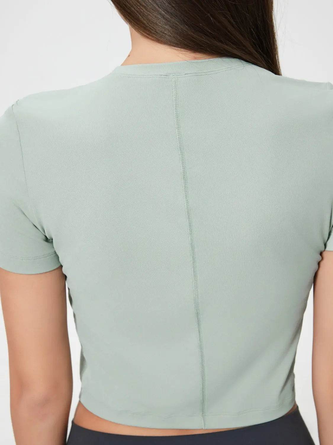 Millennia Round Neck Short Sleeve Active T-Shirt - Velveta Studio