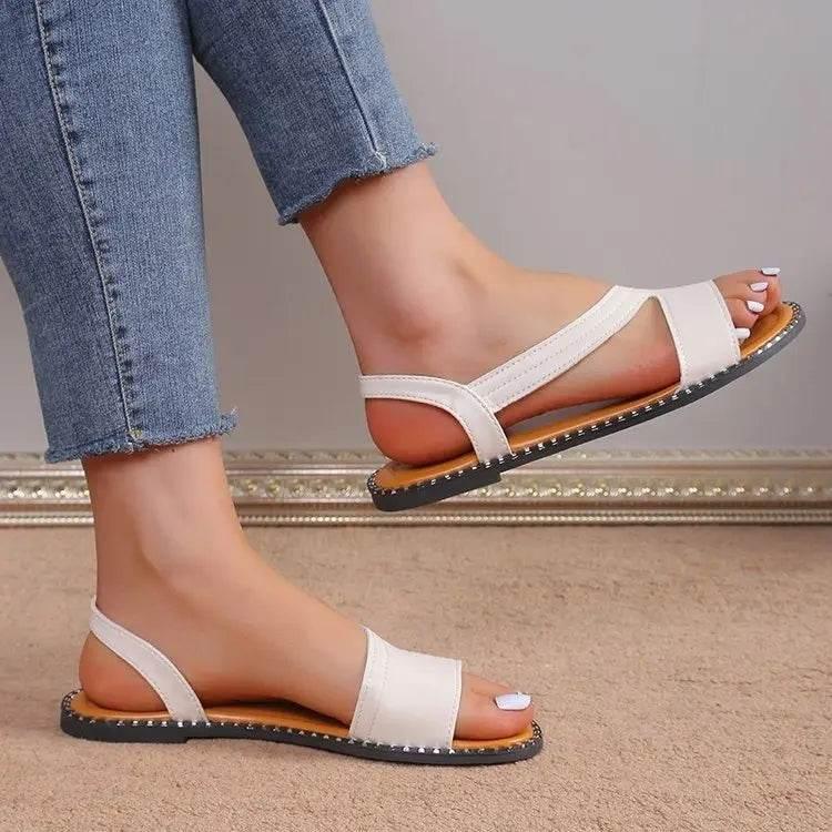 Open Toe Flats Sandals - Velveta Studio