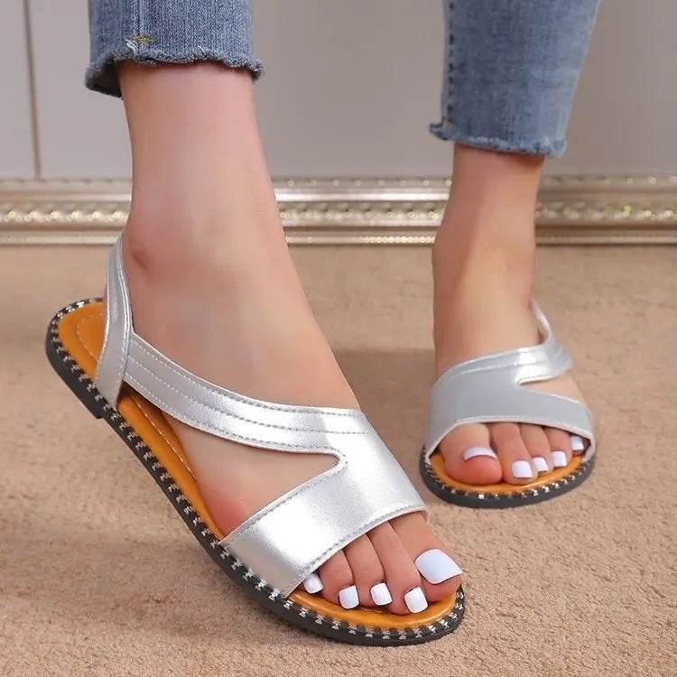 Open Toe Flats Sandals - Velveta Studio