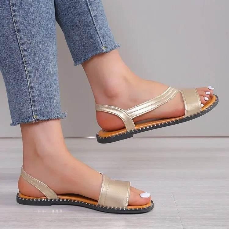 Open Toe Flats Sandals - Velveta Studio