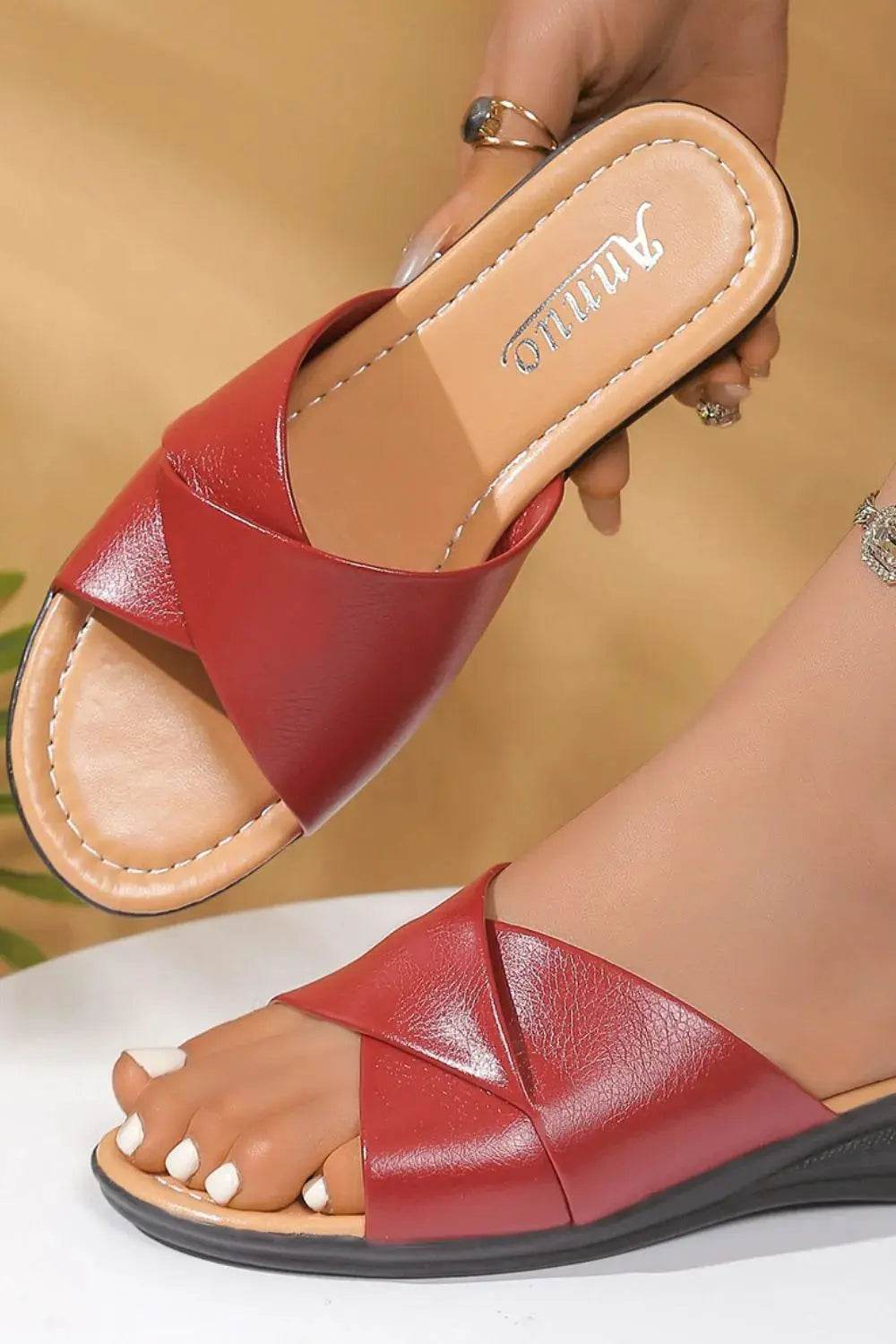 Open Toe Wedge Sandals - Velveta Studio